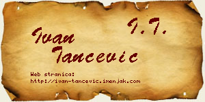Ivan Tančević vizit kartica